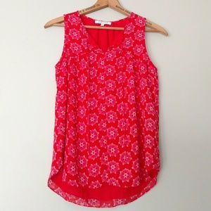 Rose + Olive Red & Fuschia Sleeveless Mandala Top